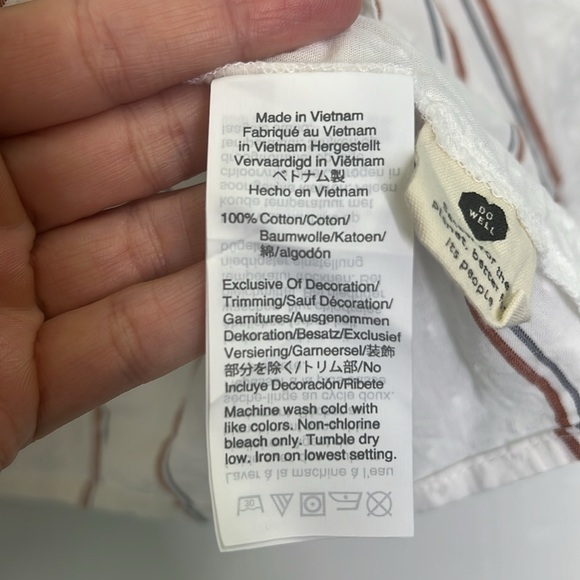 Madewell - Smock Neck Raglan Clip Dot Stripe Button Down Blouse Size Medium - Picture 10 of 11